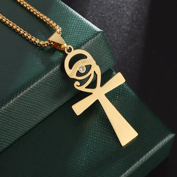 Ancient Egypt Necklace - Gold Plated Eye Of Horus