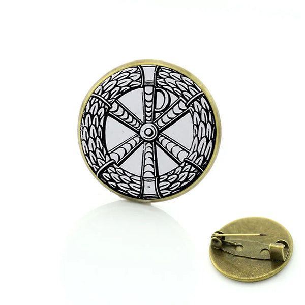 Red Cross Of Constantine Brooch - Zinc Alloy Round Bronze Plated