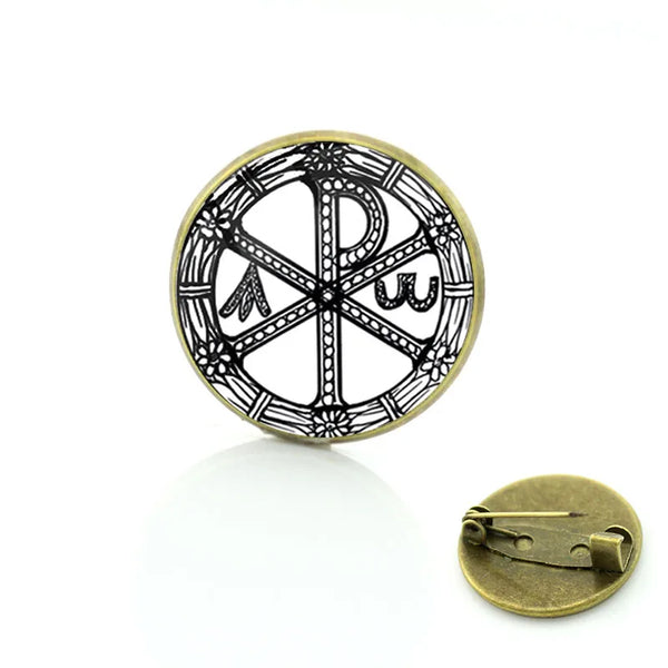 Red Cross Of Constantine Brooch - Zinc Alloy Antique Bronze Plated