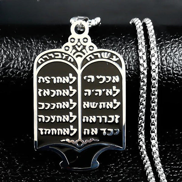 Ancient Israel Necklace - Stainless Steel Hebrew Prayer