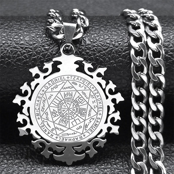 Ancient Israel Necklace - Seal Of Seven Archangels Stainless Steel