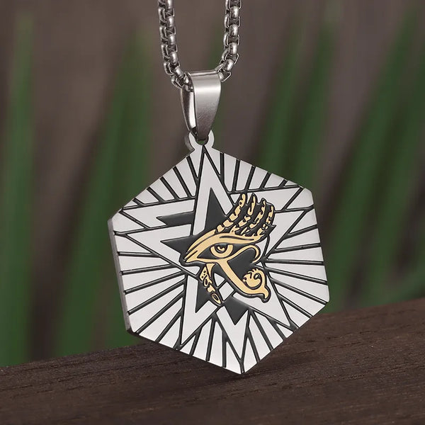 Ancient Egypt Necklace - Gold & Silver Zinc Alloy Eye Of Horus