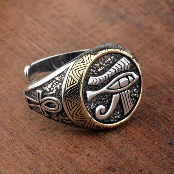 Ancient Egypt Ring - Zinc Alloy Eye Of Horus Adjustable Opening