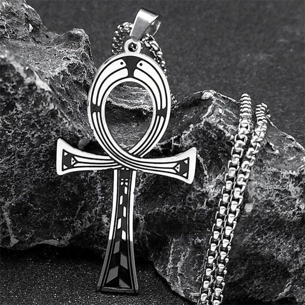 Ancient Egypt Necklace - Ankh Cross With Stainless Steel Chain