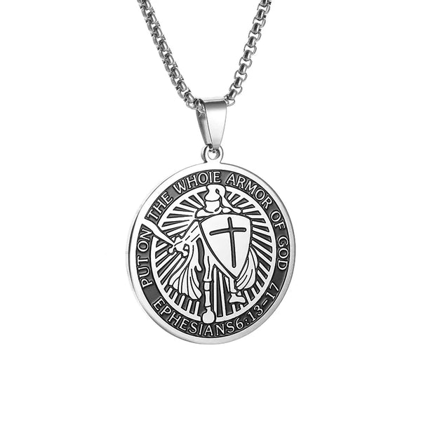 Knights Templar Commandery Pendant - Silver Stainless Steel