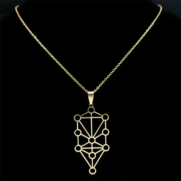 Ancient Israel Necklace - Stainless Steel Gold Color Kabbalah