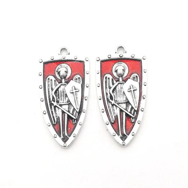 Knights Templar Commandery Pendant - Knight Shield Zinc Alloy (5pcs)