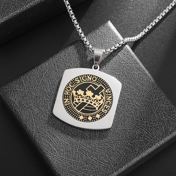 Knights Templar Commandery Pendant - IN HOC SIGNO VINCES (Stainless Steel)