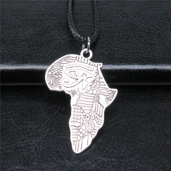 Ancient Egypt Necklace - Zinc Alloy Horus Eye & Africa Map