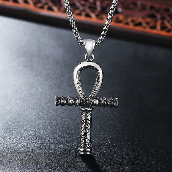 Ancient Egypt Necklace - Ankh Cross Stainless Steel Pendant