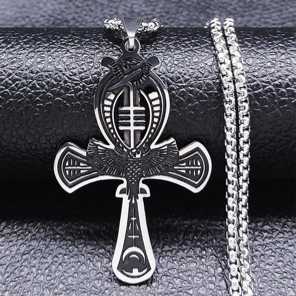 Ancient Egypt Necklace - Ankh Cross Key Of Life Stainless Steel