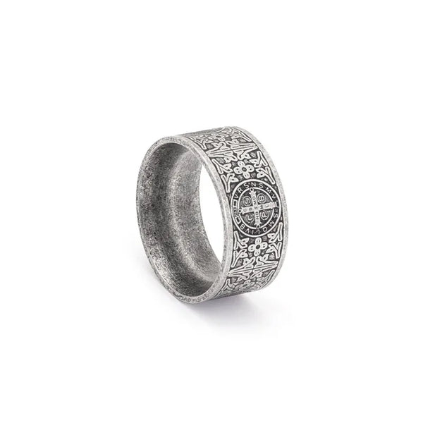 Knights Templar Commandery Ring - Saint Benedict Cross Stainless Steel