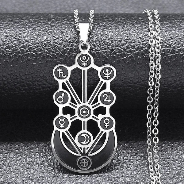 Ancient Israel Necklace - Kabbalah Sephirot Tree of Life Stainless Steel