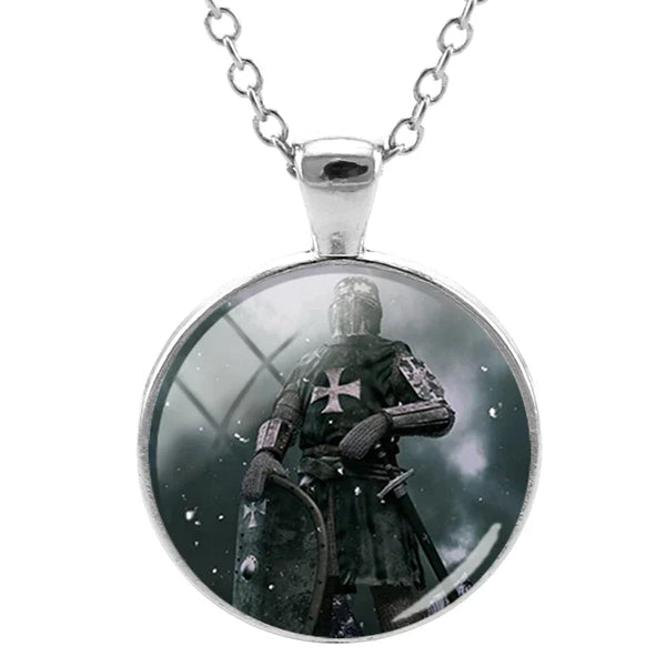Knights Templar Commandery Necklace - Zinc Alloy And Glass Cabochon