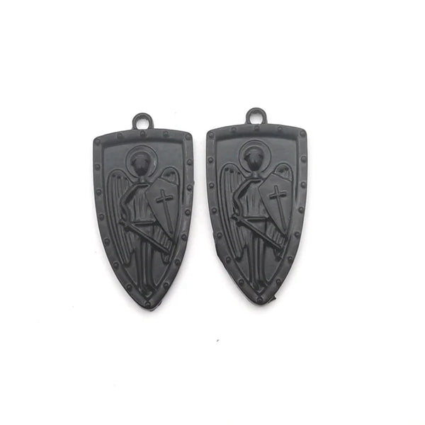 Knights Templar Commandery Pendant - Black Knight Shield Zinc Alloy (5pcs)