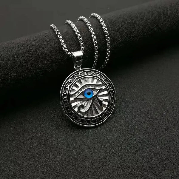 Ancient Egypt Necklace - Blue Eye Of Horus Zinc Alloy