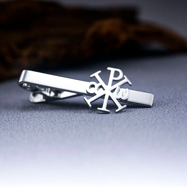 Red Cross Of Constantine Tie Bar - Gold, Silver & Black Stainless Steel