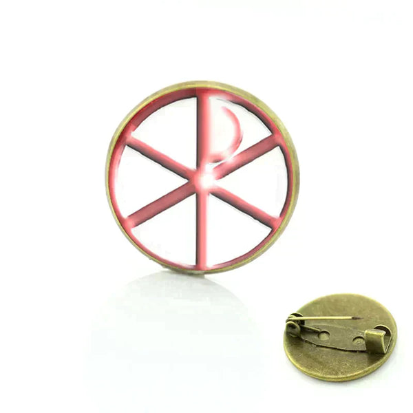 Red Cross Of Constantine Brooch - Zinc Alloy Red & White Emblem