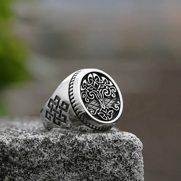 Ancient Israel Ring - Stainless Steel Tree Of Life Silver Color