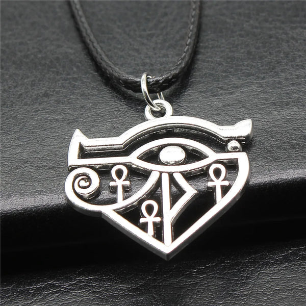 Ancient Egypt Necklace -  Zinc Alloy Eye Of Horus & Ankh Cross