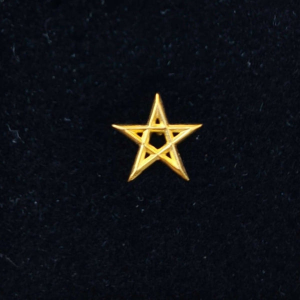 Masonic Lapel Pin - 24K Gold Plated Pentagram