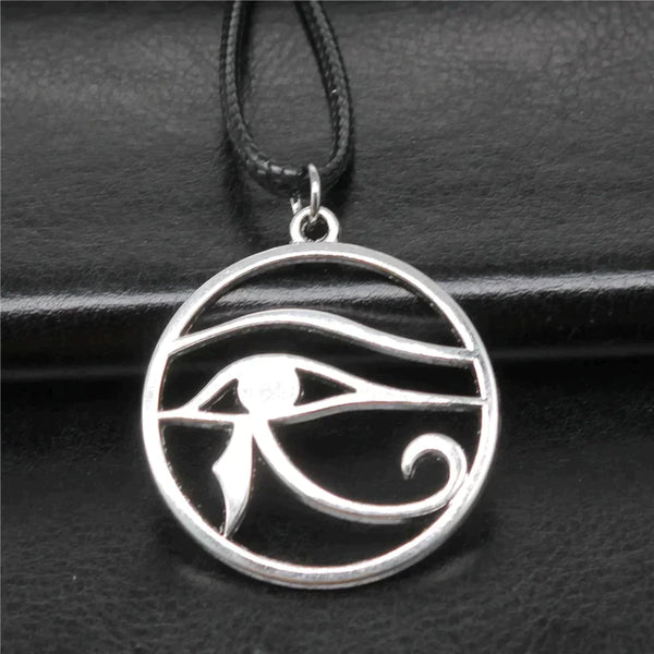 Ancient Egypt Necklace - Round Zinc Alloy Silver Plated