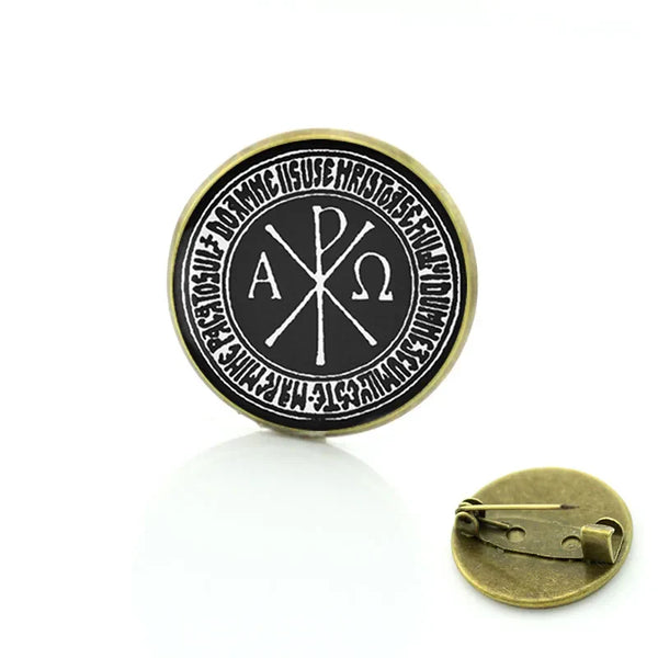 Red Cross Of Constantine Brooch - Bronze Plated Zinc Alloy