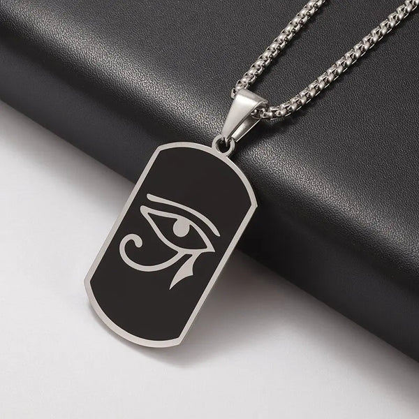 Ancient Egypt Necklace - Black & Silver Zinc Alloy Eye Of Horus