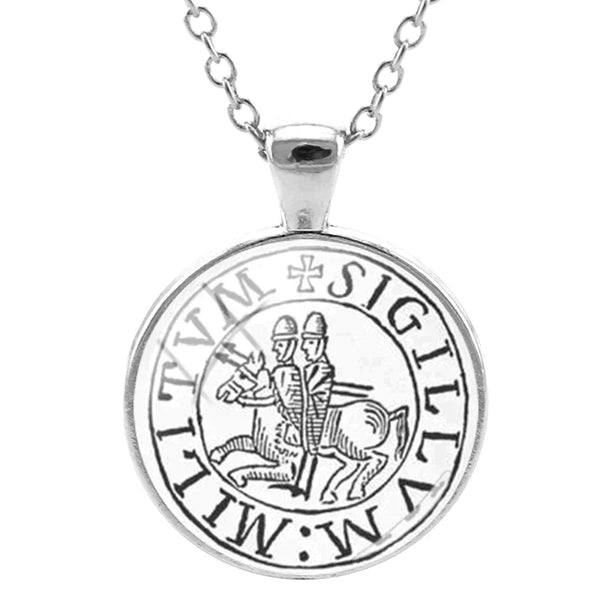Knights Templar Commandery Necklace - Zinc Alloy Glass Cabochon Link Chain