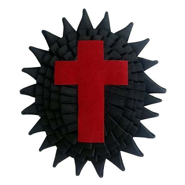 Sir Knight Knights Templar Commandery Chapeau Rosette Illinois Regulation - Hand Bullion Embroidery Cross