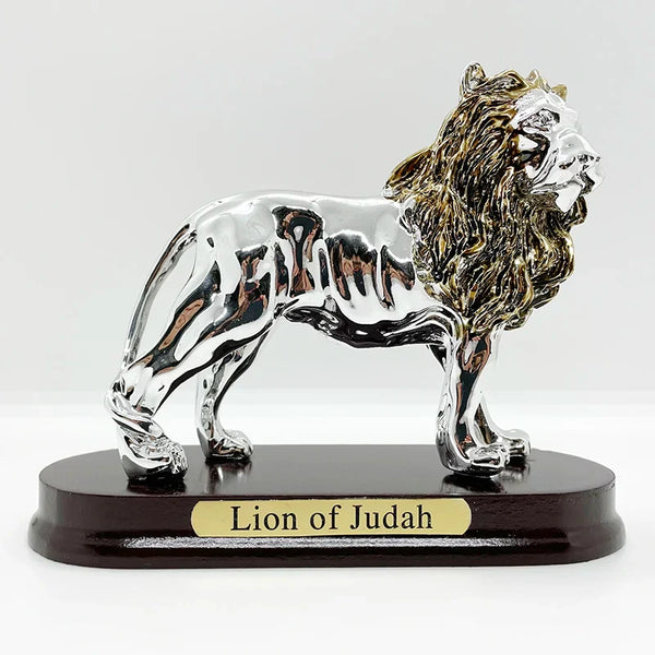 Ancient Israel Statue - Resin Lion of Judah With Wood Base