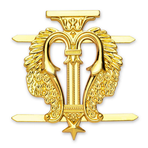 Organist Blue Lodge Officer Collar Jewel - Gold Plated
