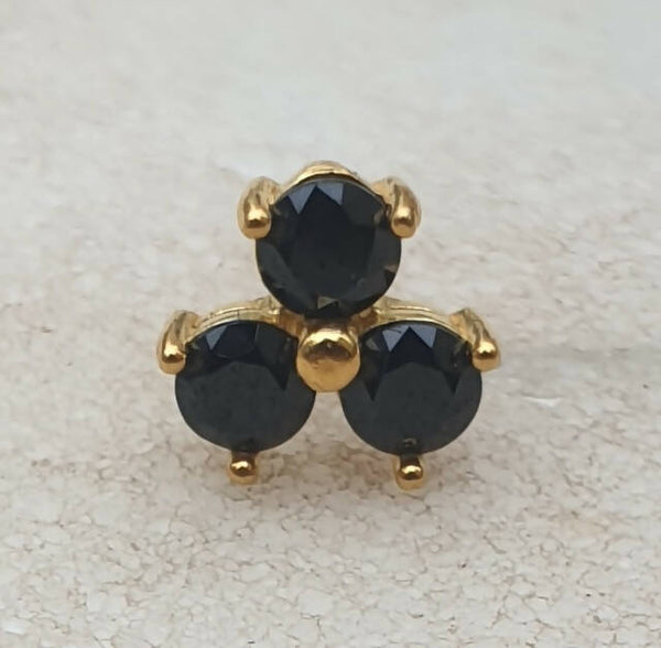 Masonic Lapel Pin - Three Dots Black Stones