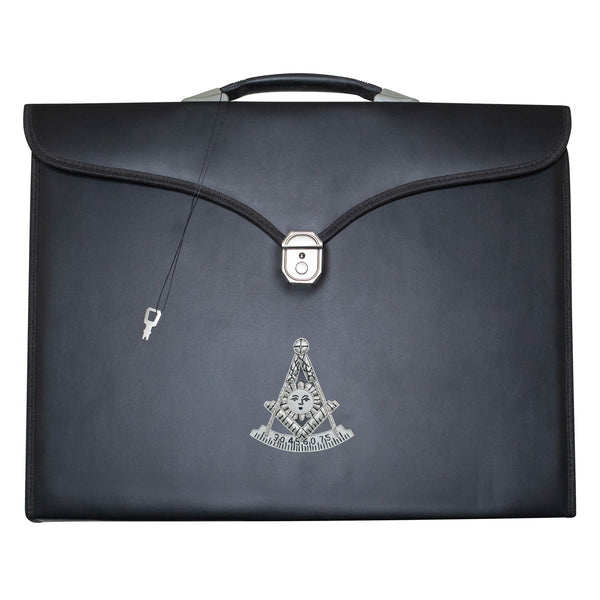 Masonic Past Master Apron & Collar Case Single Handle – Silver Hand Emb