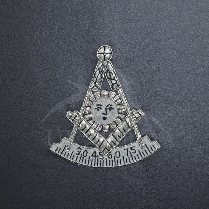 Masonic Past Master Apron Case Black Leather Double Handle – Silver Hand Emb