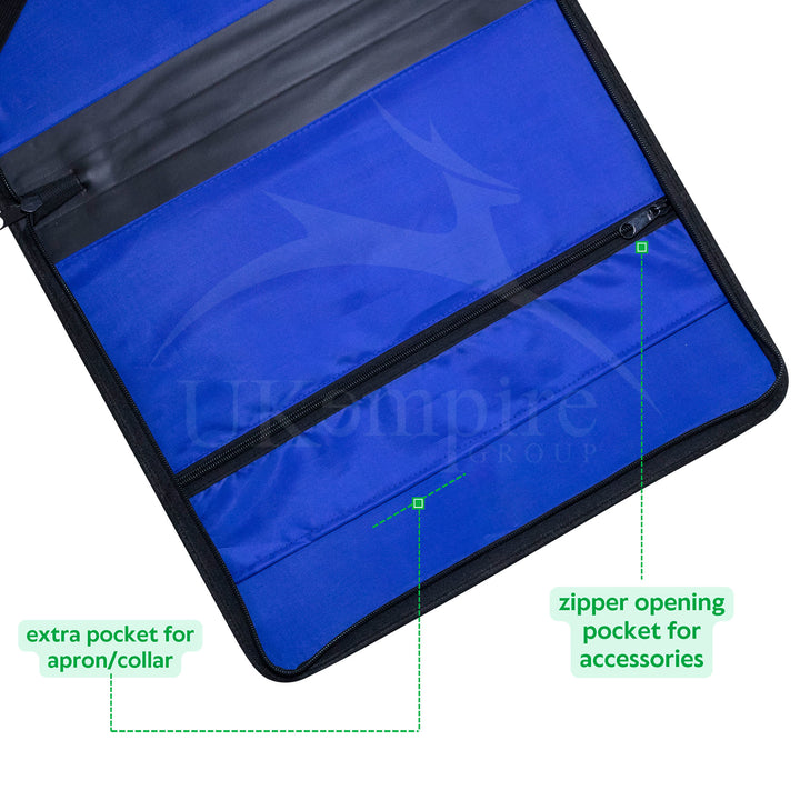 Masonic Past Master Apron Case Black Leather Double Handle – Silver Hand Emb