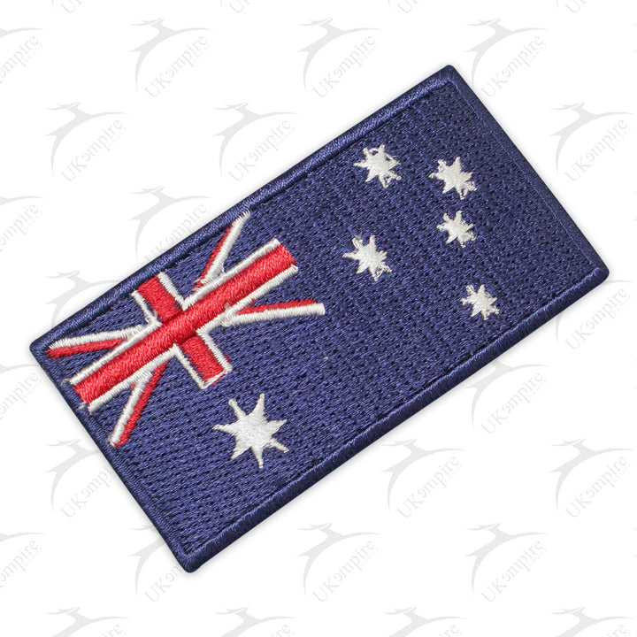 Premium Australian Flag Iron on Patch, Machine Embroidered, Iron-On Back