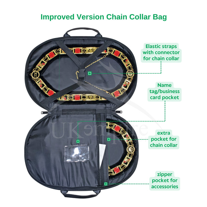 Masonic Chain Collar Case Black Imitation Leather – (Improved Design) 1
