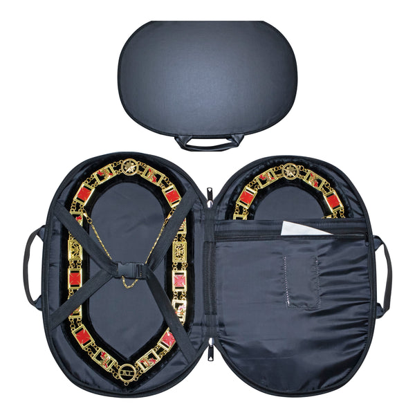 Masonic Chain Collar Case Black Imitation Leather – (Improved Design)