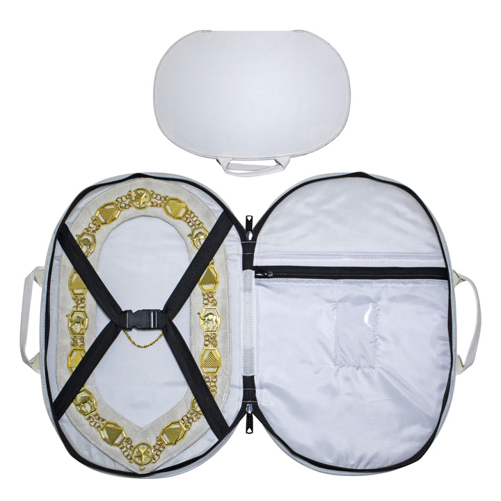 Masonic Chain Collar Case White Imitation Leather – (Improved Design)