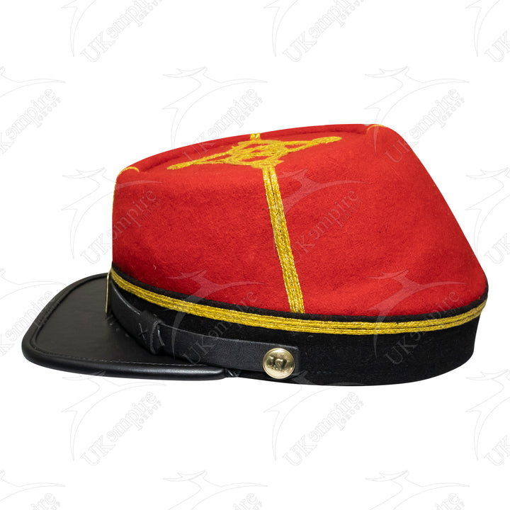 American Civil War Officer Captain Kepi (CSA) Black Band – Artillery Red Wool Hat/Cap