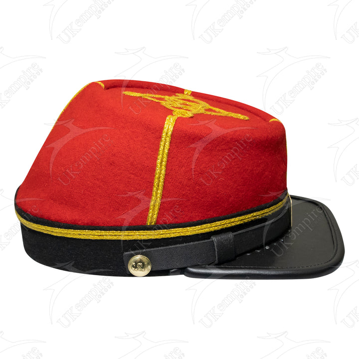 American Civil War Officer Captain Kepi (CSA) Black Band – Artillery Red Wool Hat/Cap