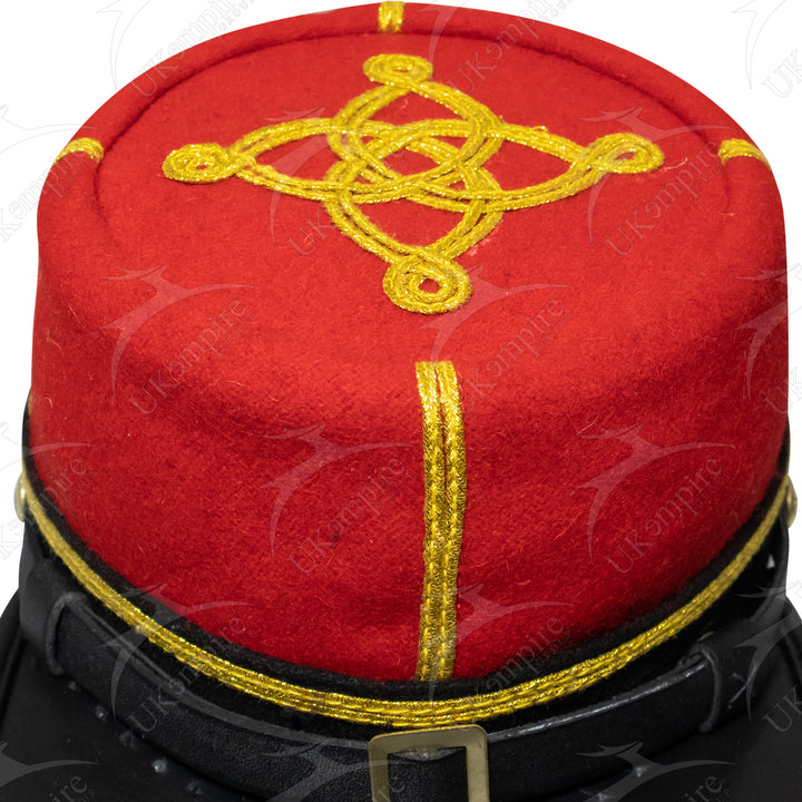 American Civil War Officer Captain Kepi (CSA) Black Band – Artillery Red Wool Hat/Cap