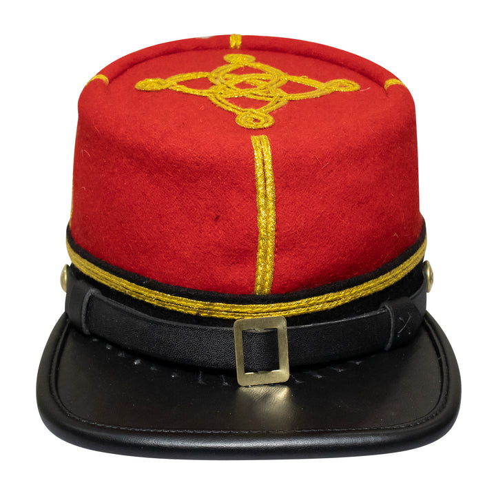 American Civil War Officer Captain Kepi (CSA) Black Band – Artillery Red Wool Hat/Cap