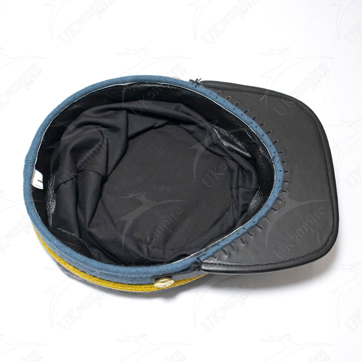 American Civil War Officer Major/Colonel Kepi (CSA) Blue Band – Confederate Grey Wool Hat/Cap