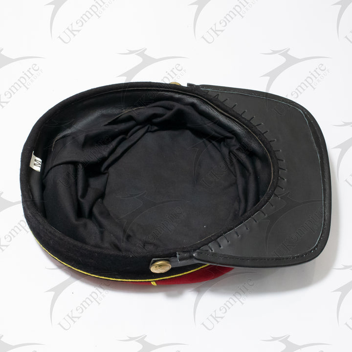 American Civil War Officer 1st Lieutenant Kepi (CSA) Black Band – Artillery Red Wool Hat/Cap