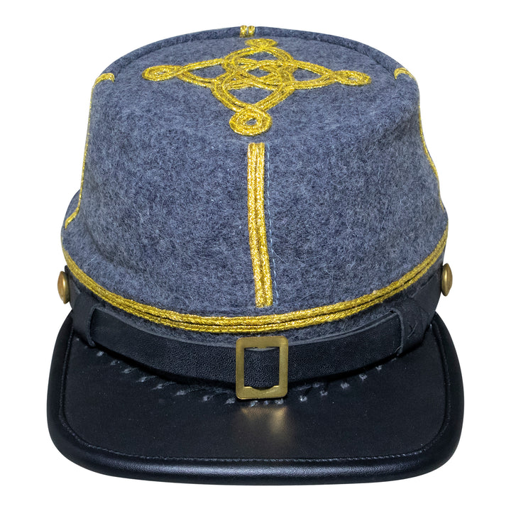 American Civil War Officer Captain Kepi (CSA) – 100% Confederate Grey Wool Cloth Hat/Cap
