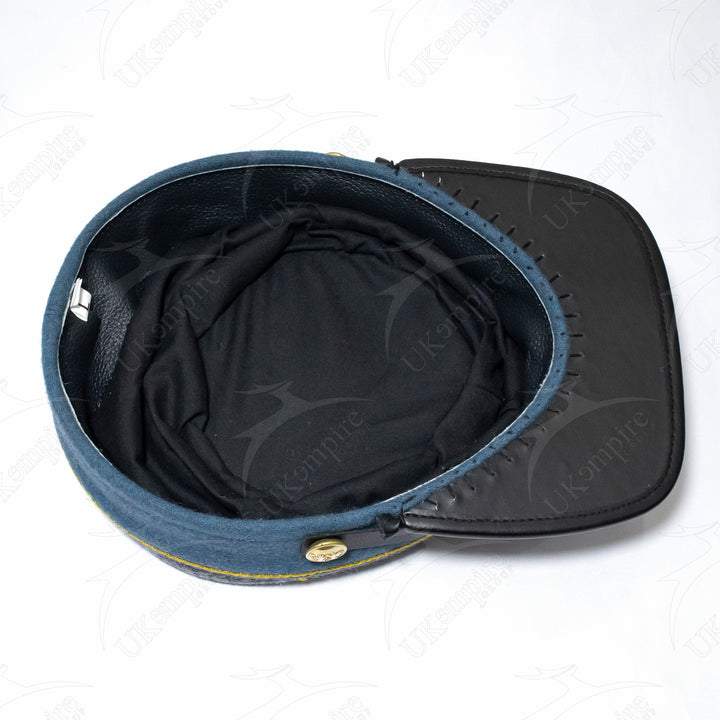 American Civil War Officer 1st Lieutenant Kepi (CSA) Blue Band – Confederate Grey Wool Hat/Cap