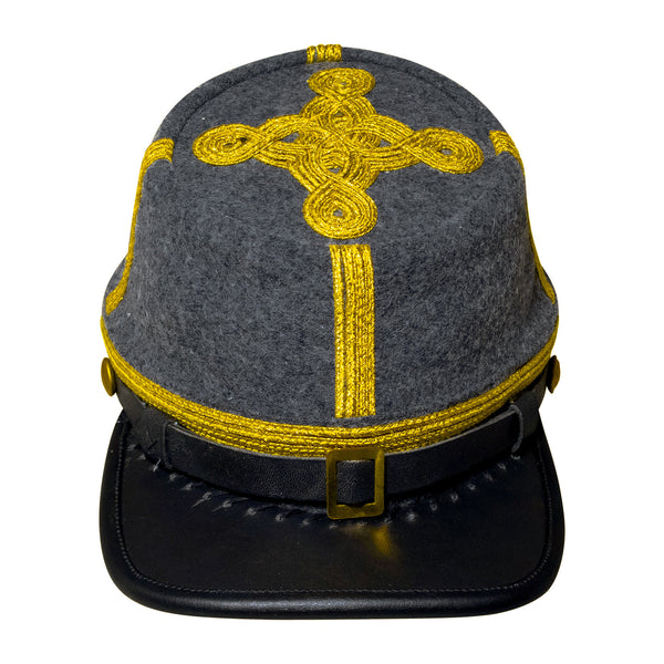 American Civil War Officer General Kepi (CSA) – 100% Richmond Gray Wool Cloth Hat/Cap