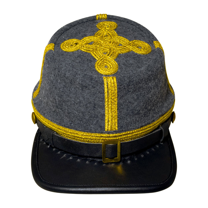 American Civil War Officer General Kepi (CSA) – 100% Richmond Gray Wool Cloth Hat/Cap